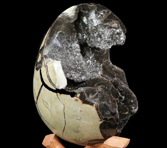 Bargain, Septarian Dragon Egg Geode - Crystal Filled #73782